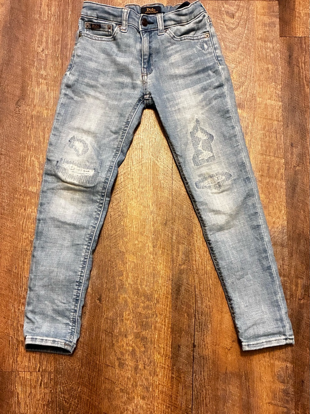 Polo by Ralph Lauren Light Blue Distressed Skinny Jeans - Kids